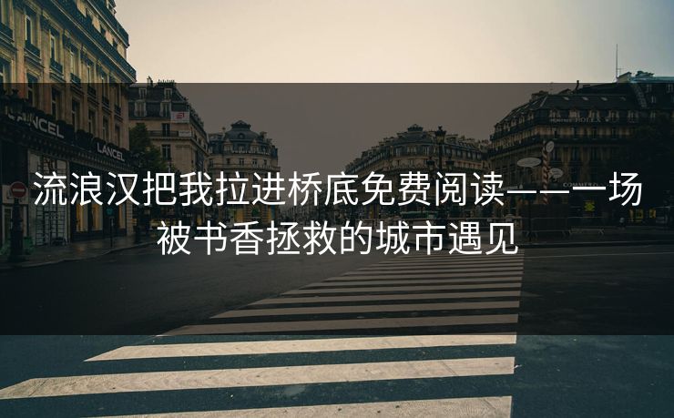 流浪汉把我拉进桥底免费阅读——一场被书香拯救的城市遇见