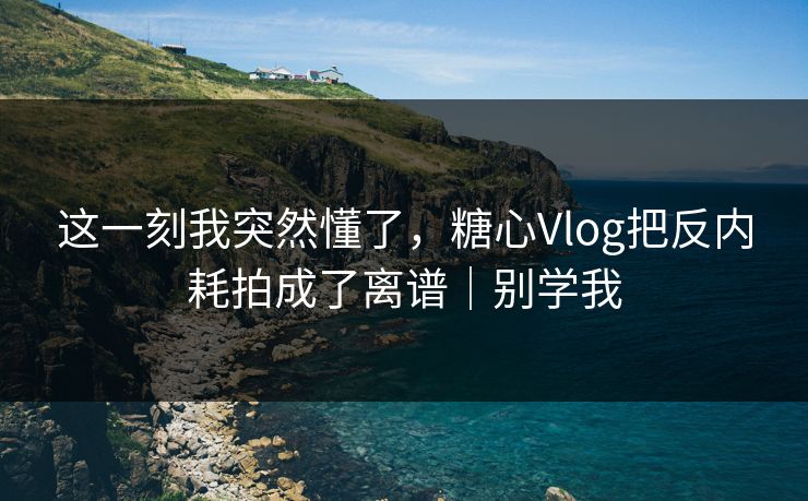 这一刻我突然懂了，糖心Vlog把反内耗拍成了离谱｜别学我